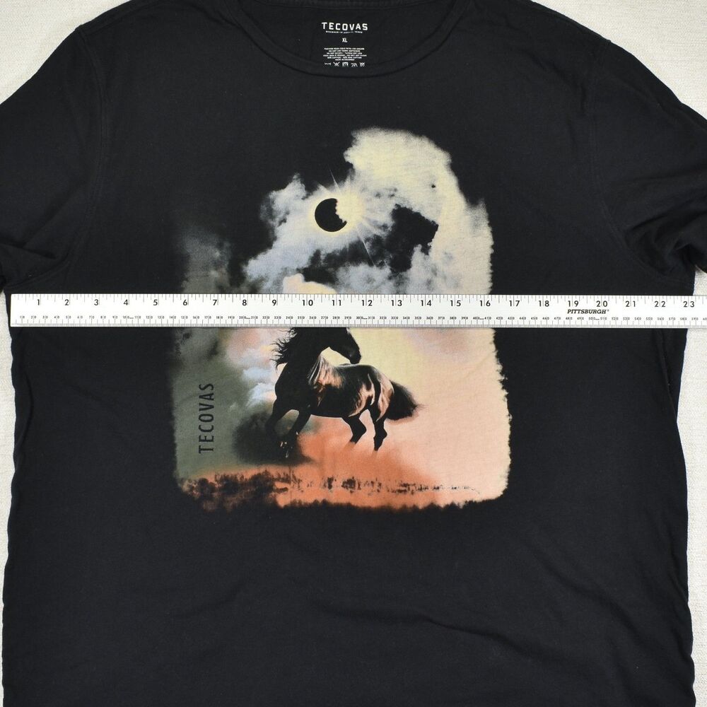 Tecovas Shirt Mens XL Black Wild Horse Moon Graphic Short Sleeve Western Tee - Picture 6 of 6